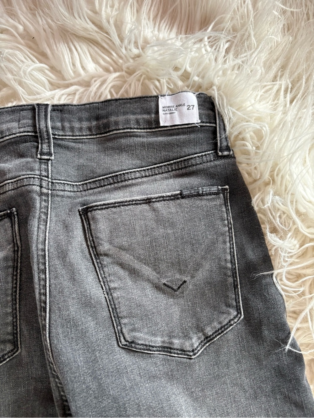 HUDSON Natalie Super Skinny Faded Black Grey Denim Jeans Size 27 - Picture 5 of 5